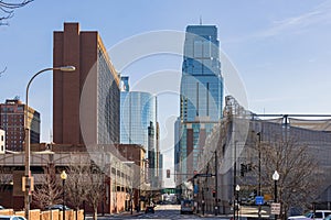 Sunny view of The Kansas City downtown cityscape