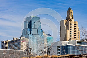 Sunny view of The Kansas City downtown cityscape