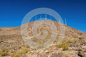 Sunny view of the KFMS-FM Las Vegas, saw from the Amargosa Trail