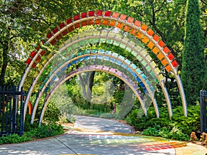 Sunny view of the landscape in Botanica, The Wichita Gardens