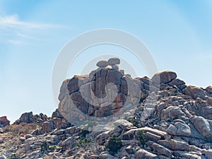 Sunny view of the landscape of Crab Eyes Trail in Wichita Mountains National Wildlife Refuge