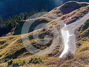 Sunny view of the landscape of Hehuanshan