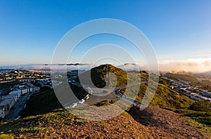 Sunny view of the landscape of Twin Peaks