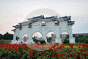 Sunny view of the Liberty Square Arch