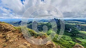 Sunny view of Moka ranges in Mauritius