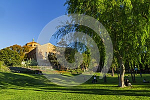 Sunny view of the Powell Library of UCLA