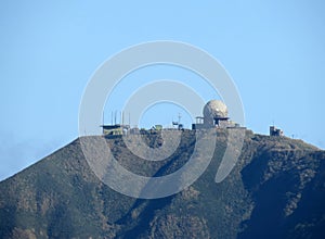 Sunny view of the Wufenshan Meteorological Radar Observatory from Yangmingshan National Park