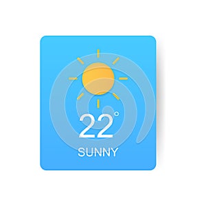 Sunny weather. Card for a weather widget. Designed in vector isolated on white background. Vector illustration concept