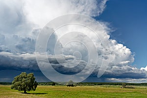 Sunny weather and storm front photo