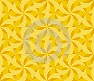 Sunny yellow floral geometric seamless pattern.