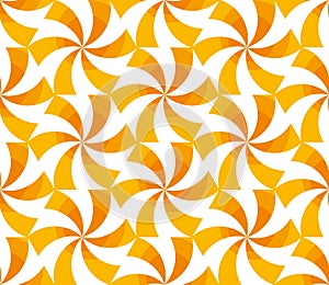 Sunny yellow spinning geometric seamless pattern.