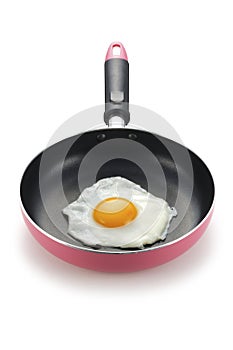 Sunnyside up fried egg in frying pan