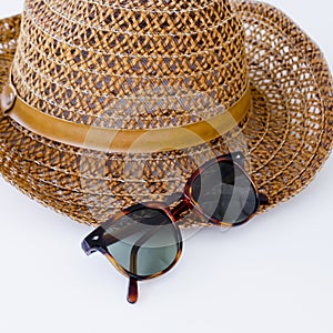 Sunprotection objects sunglasses and hat