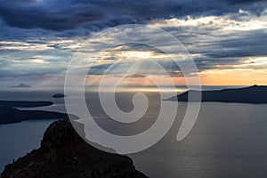 Sunrays over the mediterranean sea