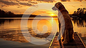 sunreflection golden retriever silhouette photo
