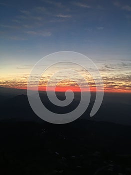 Sunrise above Himalayan Mountains - View from Sarangkot, Nepal.