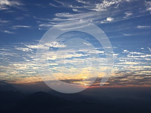 Sunrise above Himalayan Mountains - View from Sarangkot, Nepal.