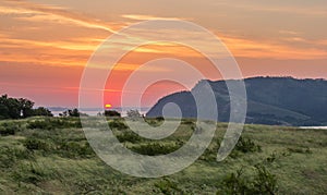 Sunrise above Molodetskiy Kurgan as Seen from Lepyoshka Mount