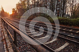 A sunrise above railways