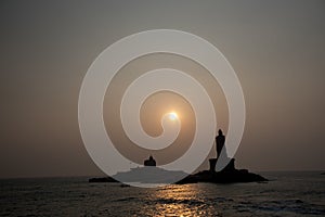 Sunrise above the sea Kanyakumari Comorin cape