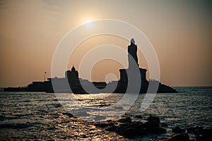 Sunrise above the sea Kanyakumari Comorin cape India