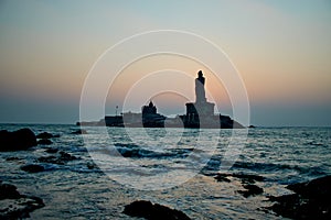 Sunrise above the sea Kanyakumari Comorin cape India