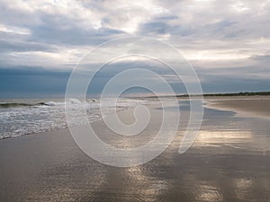 Sunrise along coast of the Dutch Waddenzee