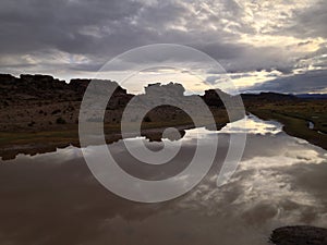 Sunrise in the altiplano of bolivia photo