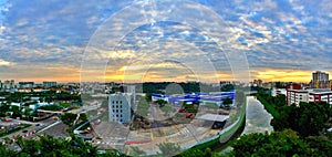 Sunrise and altocumulus clouds over Singapore