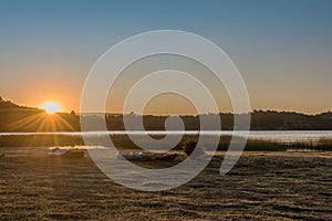 Sunrise at Alumine Lake, Villa Pehuenia, Argentina photo