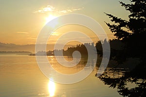 Sunrise at Anacortes Port in Washington photo