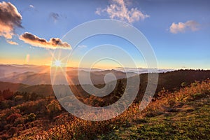 Sunrise Appalachian Blue Ridge Mountains Western North Carolina