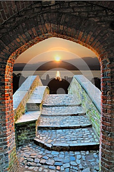 Sunrise Through Archway