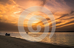 Sunrise at Armona Island, OlhÃÂ£o, Portugal photo