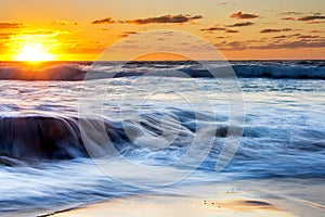 Sunrise from arniston beach in south africa