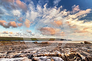 Sunrise at Atlantic ocean in Doolin