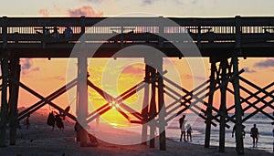 Sunrise on Atlantic Ocean at Folly Beach SC