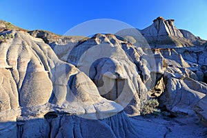 Sunrise in Badlands Landscape of Dinosaur Provincial Park along the Red Deer River, Alberta, Canada