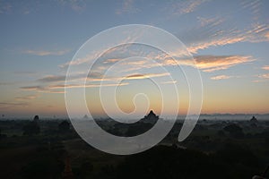 Sunrise in Bagan, at Shwesandaw Pagoda