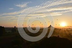 Sunrise in Bagan, at Shwesandaw Pagoda