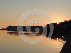 Sunrise on the Baikal lake