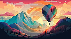 Sunrise Balloon Ride over Majestic Mountains