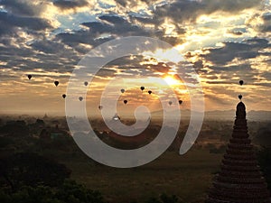 Sunrise balloons Bagan