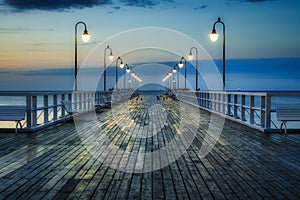 Sunrise at the Baltic Sea in Gdynia Orlowo, Poland