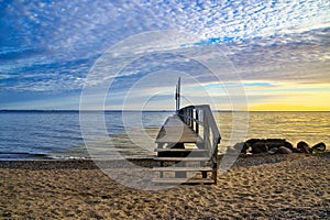 Sunrise at the Baltic Sea at Timmendorfer Strand photo