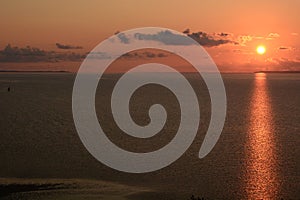 Sunrise on Bazaruto archipelago. View from Chigamane beach. Vilanculos. Inhambane province. Mozambique