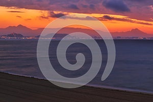 Sunrise on the beach in Arenales del Sol, Alicante photo