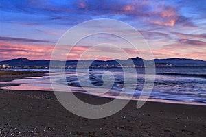 Sunrise on the beach in Arenales del Sol, Alicante photo