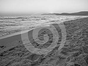 Sunrise at the beach of binz in germany