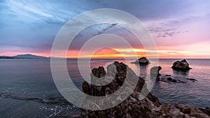 Sunrise on the beach in Casares, Spain